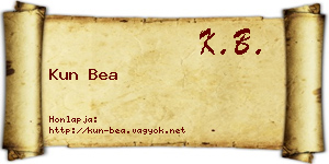 Kun Bea névjegykártya